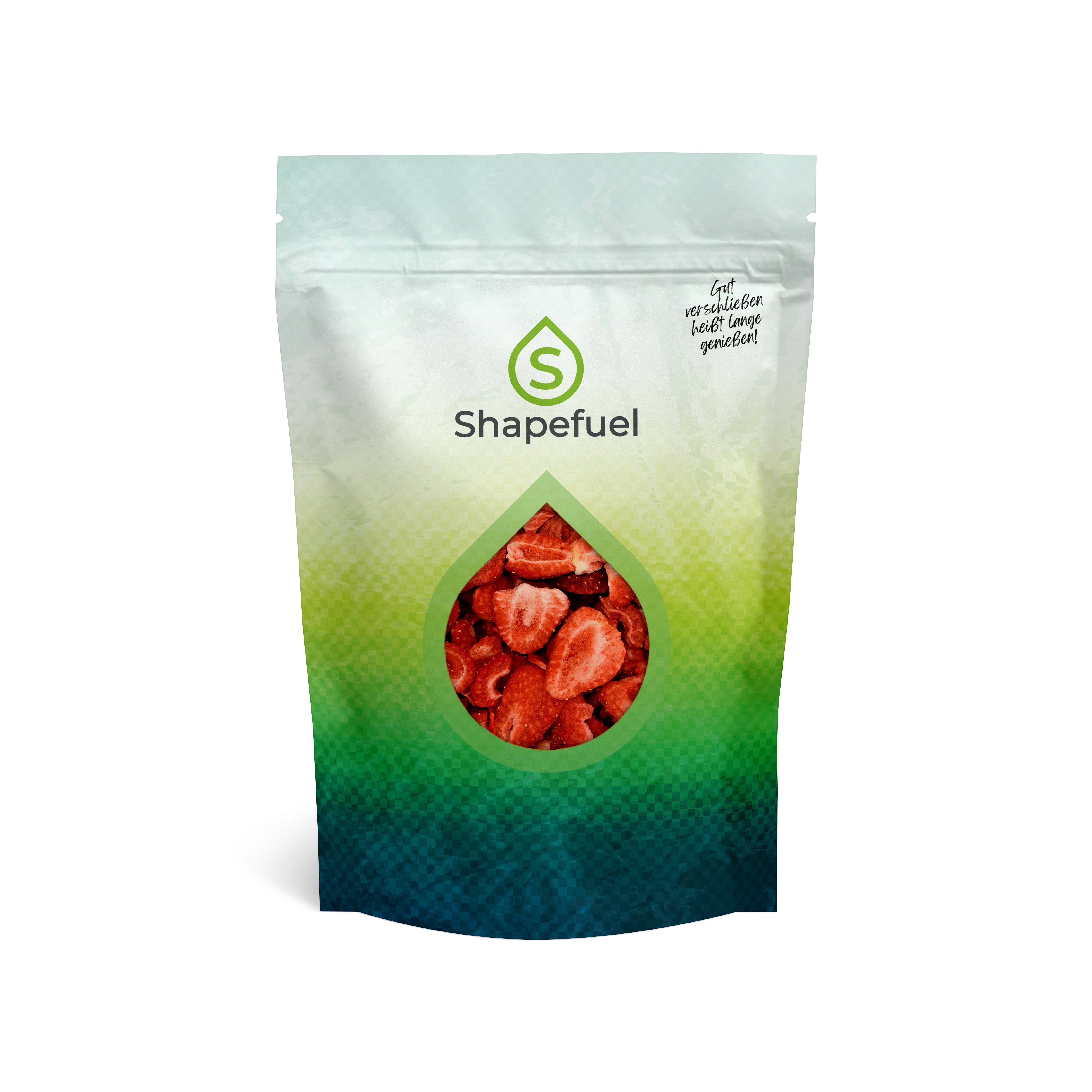 gefriergetrocknete Erdbeeren in haltbarer Verpackung für dauerhaft beste Qualität der Trockenfrüchte. So bleibt es ein crunchy snack.